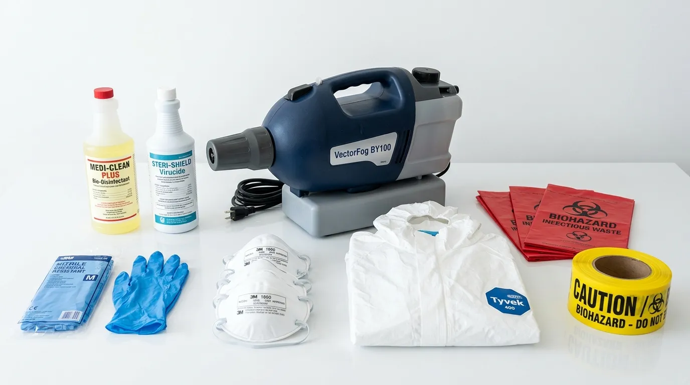 Professional biohazard remediation crew working in New Windsor