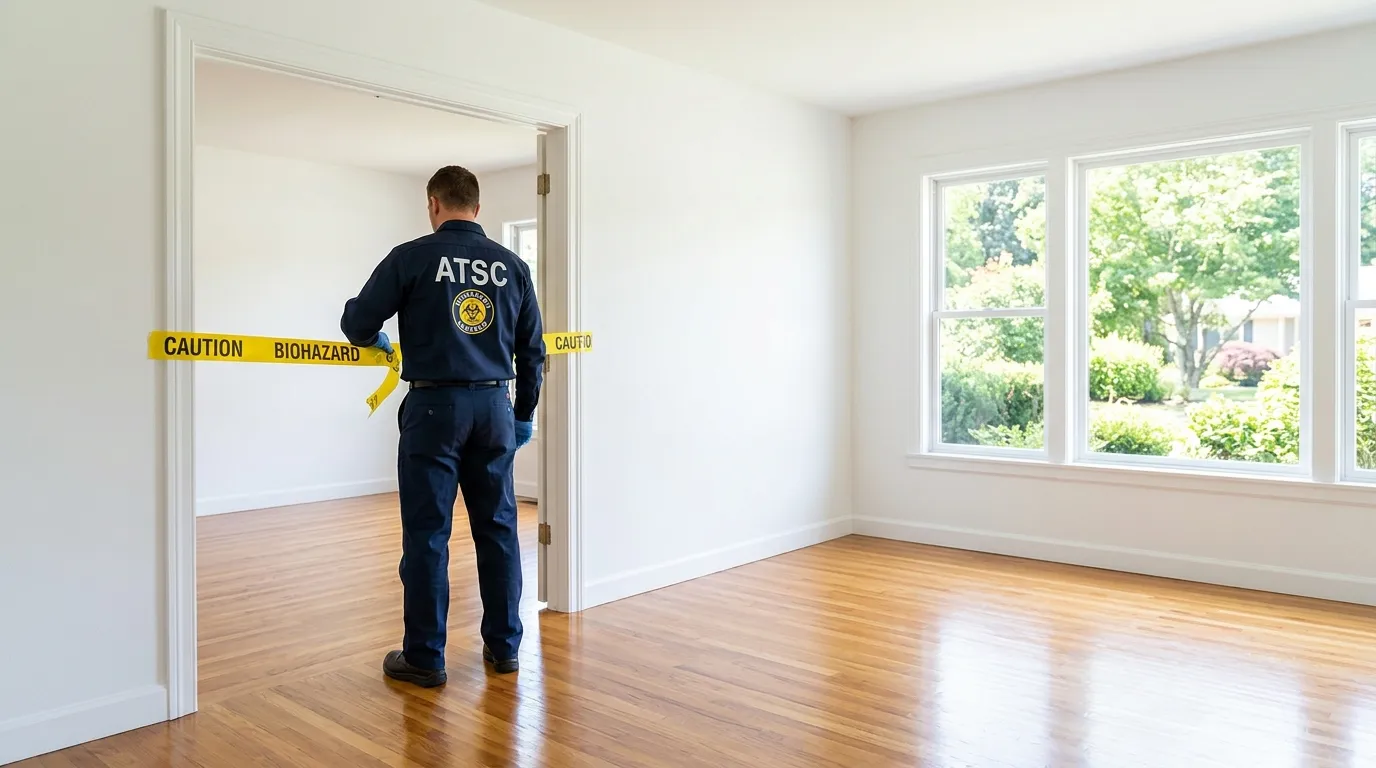 Certified biohazard cleanup crew performing Decomposition Cleanup in New Windsor